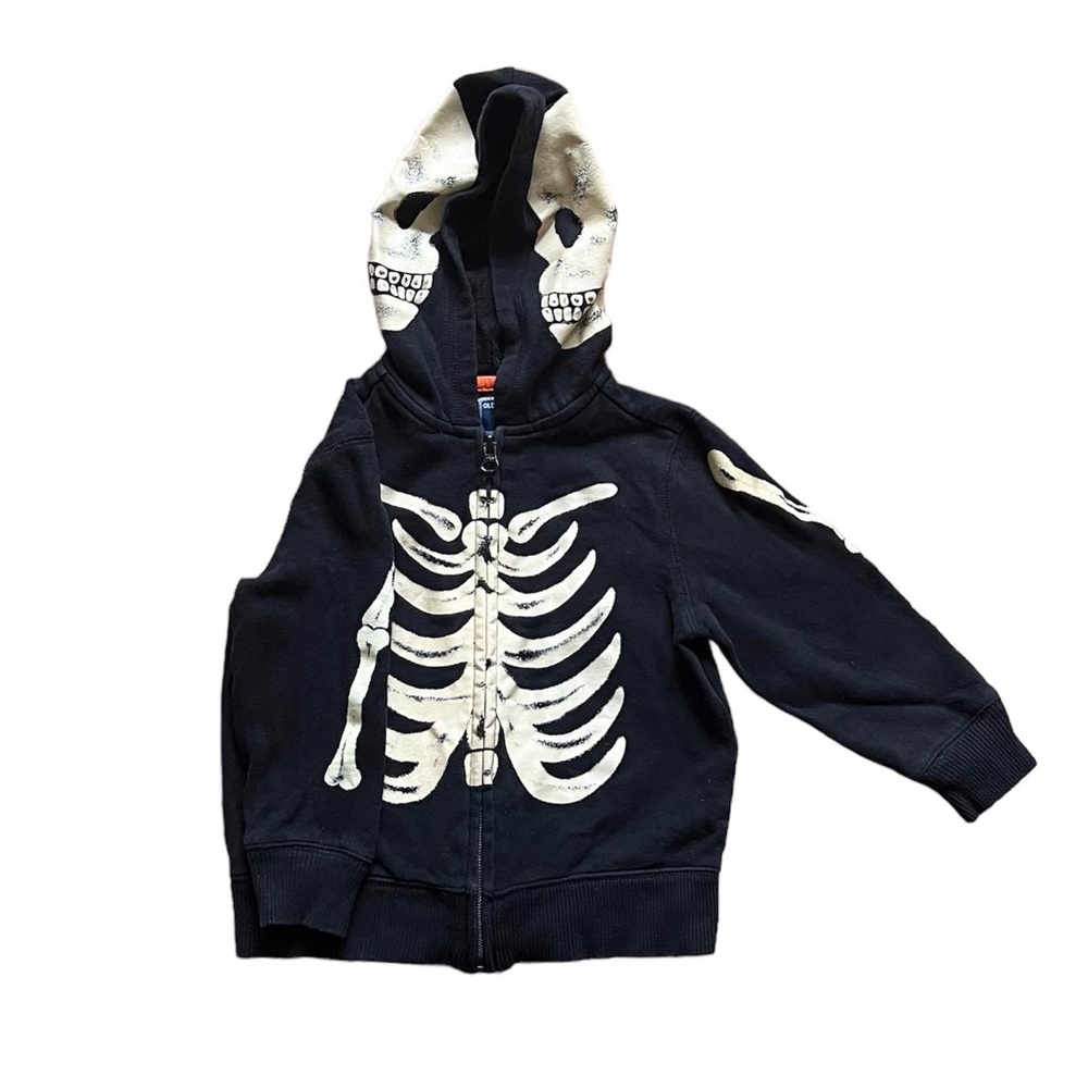 Old Navy skeleton hooded sweater 3T